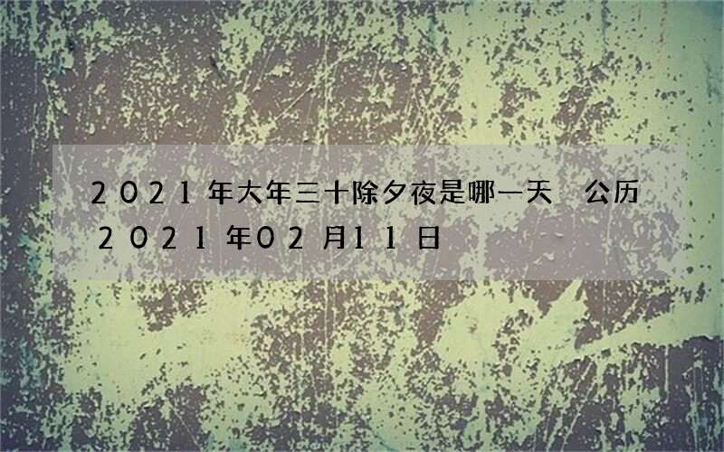 2021年大年三十除夕夜是哪一天 公历2021年02月11日